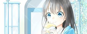 Preview wallpaper girl, glance, dessert, anime, art, light