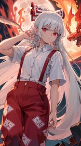 Preview wallpaper girl, glance, dragon, anime