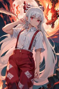 Preview wallpaper girl, glance, dragon, anime