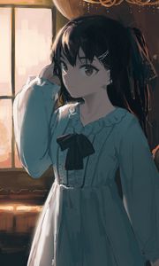 Preview wallpaper girl, glance, dress, anime, art, cartoon