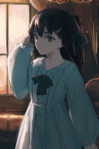 Preview wallpaper girl, glance, dress, anime, art, cartoon