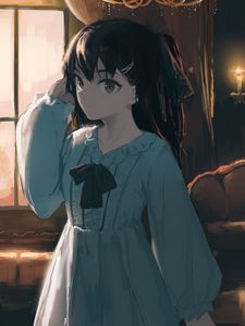 Preview wallpaper girl, glance, dress, anime, art, cartoon