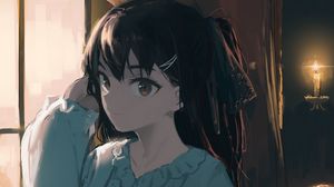 Preview wallpaper girl, glance, dress, anime, art, cartoon