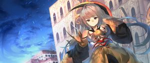 Preview wallpaper girl, glance, dress, castle, anime, art