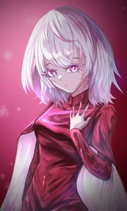 Preview wallpaper girl, glance, dress, anime, art, red