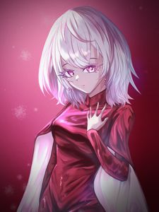 Preview wallpaper girl, glance, dress, anime, art, red