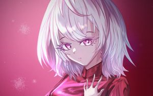 Preview wallpaper girl, glance, dress, anime, art, red