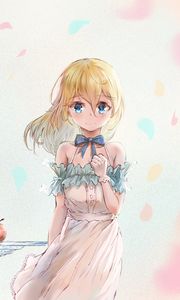Preview wallpaper girl, glance, dress, anime, art, light