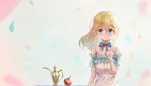Preview wallpaper girl, glance, dress, anime, art, light