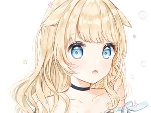 Preview wallpaper girl, glance, dress, cute, anime