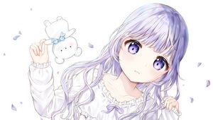 Preview wallpaper girl, glance, dress, anime, art, light, purple