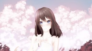 Preview wallpaper girl, glance, dress, field, anime, art