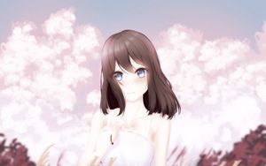 Preview wallpaper girl, glance, dress, field, anime, art