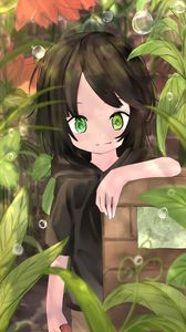 Preview wallpaper girl, glance, drops, anime, art