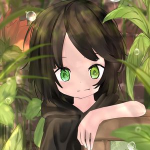 Preview wallpaper girl, glance, drops, anime, art