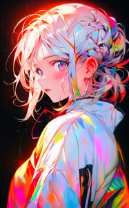 Preview wallpaper girl, glance, earring, anime, art, bright