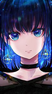 Preview wallpaper girl, glance, earrings, glow, anime