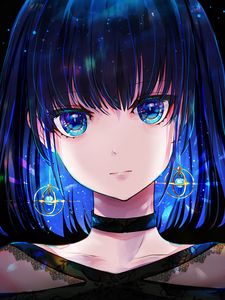 Preview wallpaper girl, glance, earrings, glow, anime