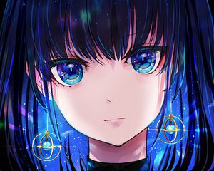 Preview wallpaper girl, glance, earrings, glow, anime