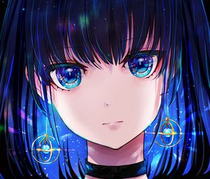 Preview wallpaper girl, glance, earrings, glow, anime