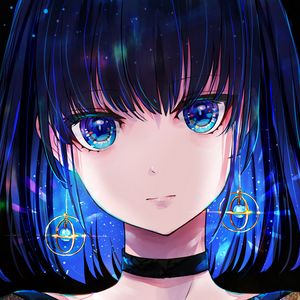 Preview wallpaper girl, glance, earrings, glow, anime