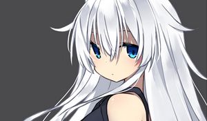 Preview wallpaper girl, glance, ears, anime, art, white