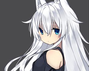 Preview wallpaper girl, glance, ears, anime, art, white