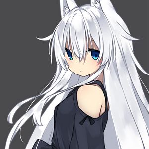 Preview wallpaper girl, glance, ears, anime, art, white