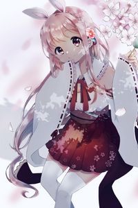 Preview wallpaper girl, glance, ears, sakura, anime