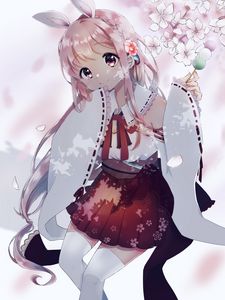 Preview wallpaper girl, glance, ears, sakura, anime