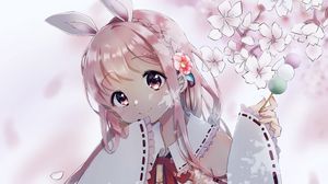 Preview wallpaper girl, glance, ears, sakura, anime