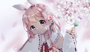 Preview wallpaper girl, glance, ears, sakura, anime