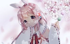 Preview wallpaper girl, glance, ears, sakura, anime