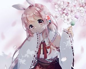 Preview wallpaper girl, glance, ears, sakura, anime