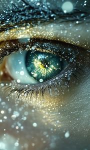 Preview wallpaper girl, glance, eye, glow