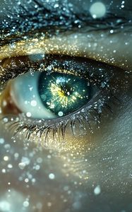 Preview wallpaper girl, glance, eye, glow