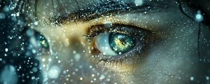 Preview wallpaper girl, glance, eye, glow