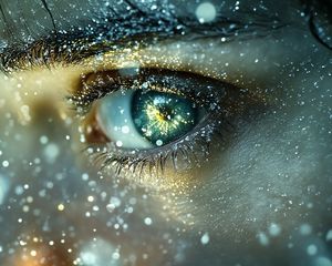 Preview wallpaper girl, glance, eye, glow