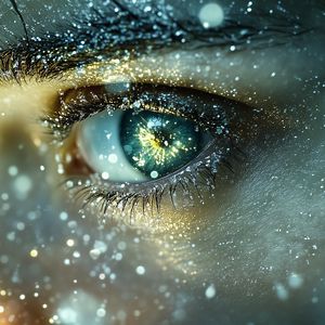 Preview wallpaper girl, glance, eye, glow