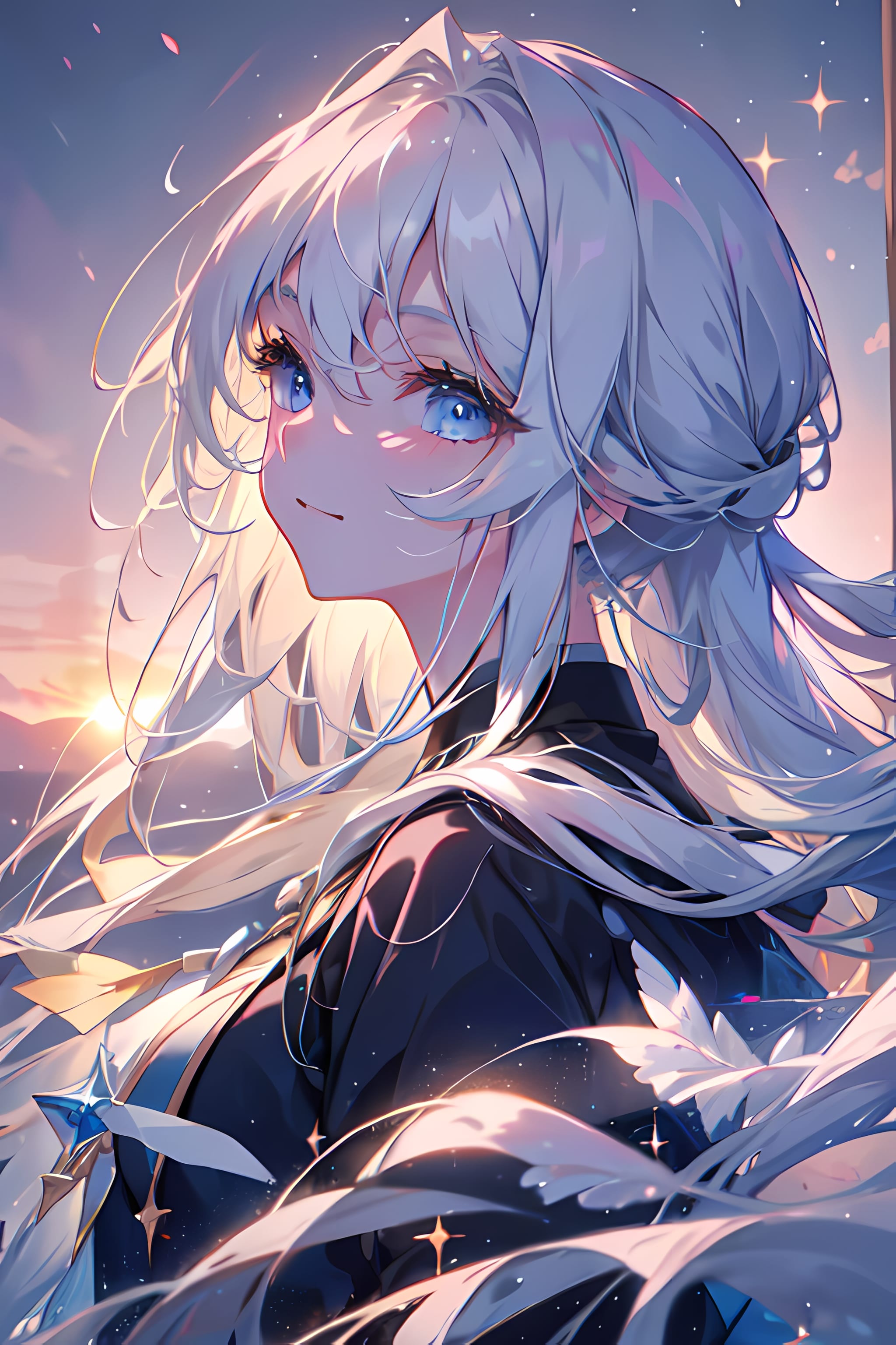 2048x3072 Wallpaper girl, glance, eyes, art, anime