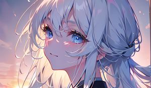 Preview wallpaper girl, glance, eyes, art, anime