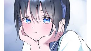 Preview wallpaper girl, glance, eyes, anime, art