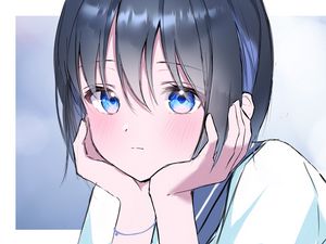Preview wallpaper girl, glance, eyes, anime, art