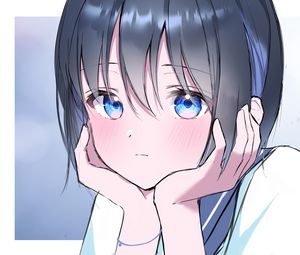 Preview wallpaper girl, glance, eyes, anime, art