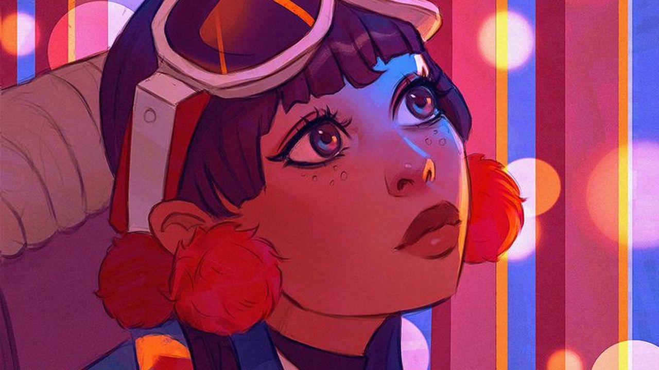 Wallpaper girl, glance, face, glare, art