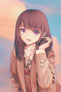 Preview wallpaper girl, glance, face, cute, anime