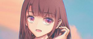 Preview wallpaper girl, glance, face, cute, anime