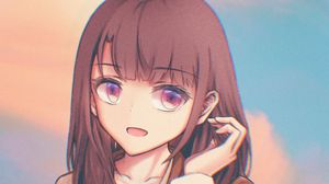Preview wallpaper girl, glance, face, cute, anime