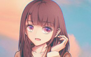 Preview wallpaper girl, glance, face, cute, anime