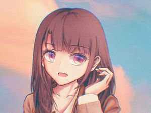 Preview wallpaper girl, glance, face, cute, anime